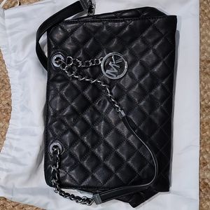 MICHAEL Michael Kors Black Susannah Quilted Lamb Leather Purse
